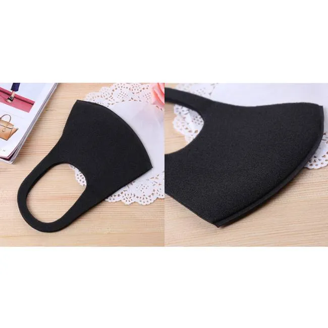 Black Unisex Washable & Reusable Fashion Face Mask Mouth Cover - Pack of 10