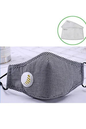 Cotton Fashion Masks Washable and Reusable Protective Non-Medical Face Coverings Colored Pattern Black 2-pack