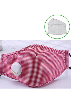 Cotton Fashion Masks Washable and Reusable Protective Non-Medical Face Coverings Colored Pattern Red 2-pack