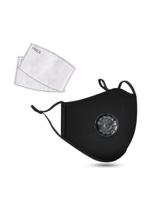 Cotton Fashion Masks Washable and Reusable Protective Non-Medical Face Coverings Colored Uniform Design  Black 2-pack