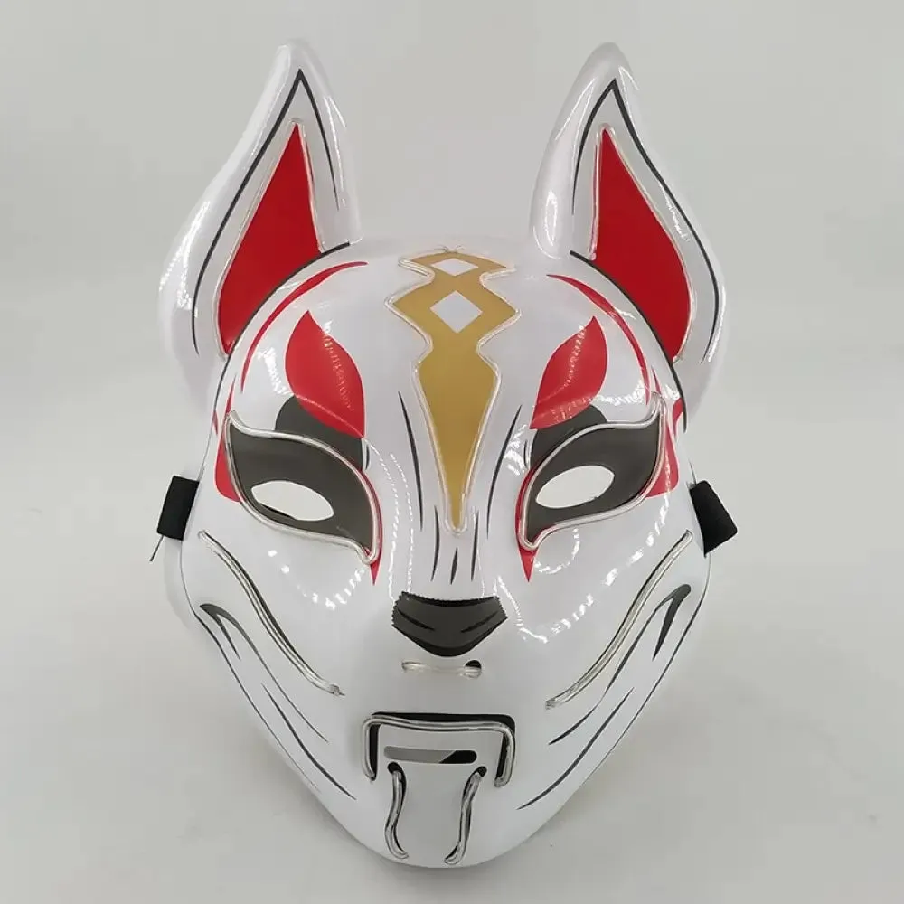 Fashion Anime Expro Decor Glowing Fox Mask Cosplay Japanese Anime Character Led Neon Light Mask for Party Halloween