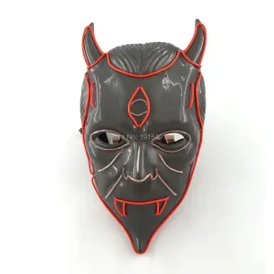 Fashion Carnival Neon Led Mask Halloween El Cold Mask Horror Face Mascara Deadpool Cosplay Mask for Night Club Festival