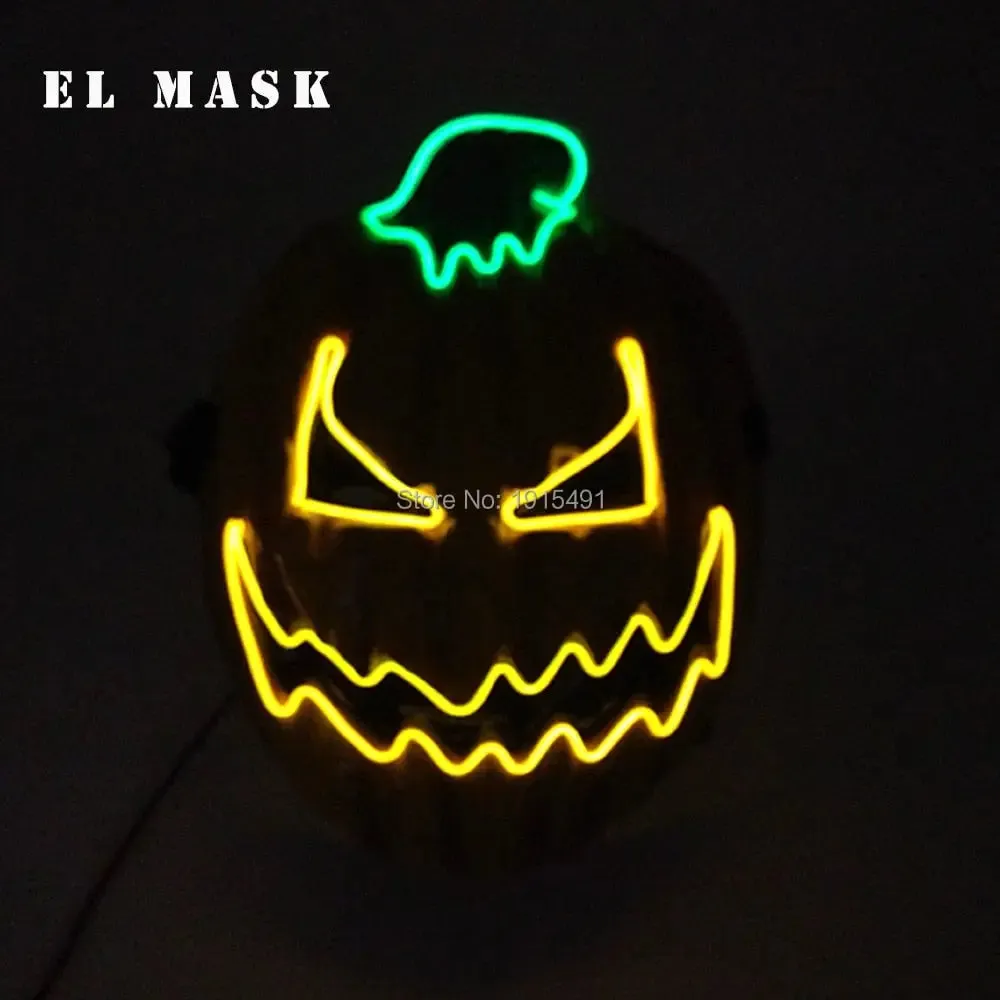 Fashion Carnival Neon Led Mask Halloween El Cold Mask Horror Face Mascara Deadpool Cosplay Mask for Night Club Festival