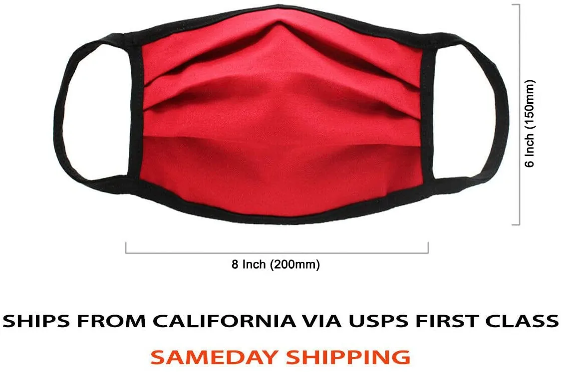 (IN STOCK) MADE IN USA Washable Reusable Anti-dust Cloth Face Mask Double Layer Covering, (5 Pack)