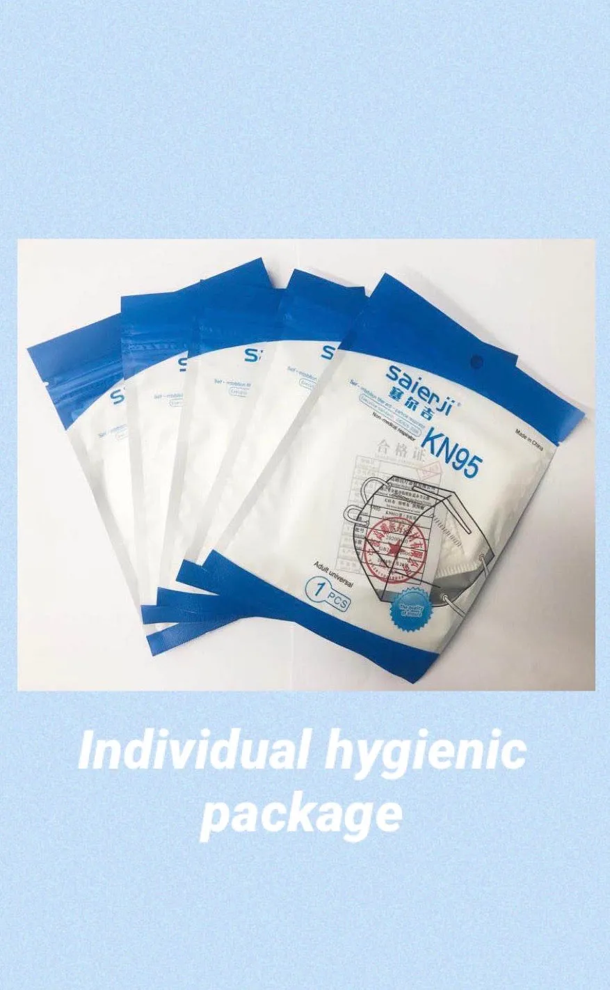KN95-02 Anti-Virus Highest Grade Mask w/ Hygienic Packaging 5pcs Set