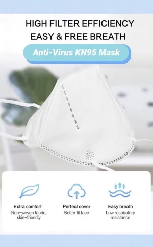 KN95-02 Anti-Virus Highest Grade Mask w/ Hygienic Packaging 5pcs Set