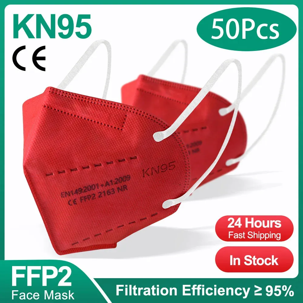 KN95 Face Masks Colors Security Protection Mask 5ply Mask PFF2 N95 Masciarelli FPP2 Homologada