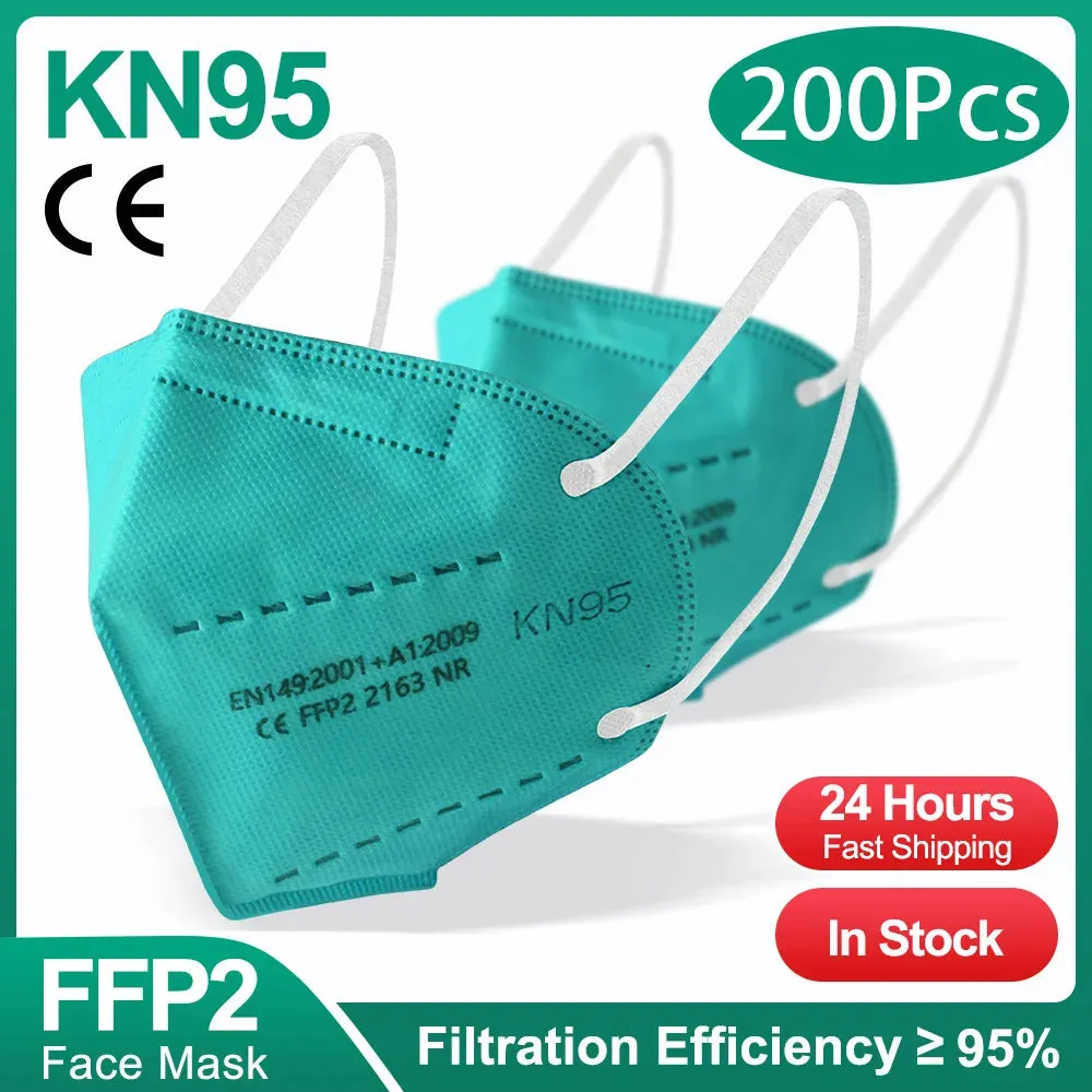 KN95 Face Masks Colors Security Protection Mask 5ply Mask PFF2 N95 Masciarelli FPP2 Homologada