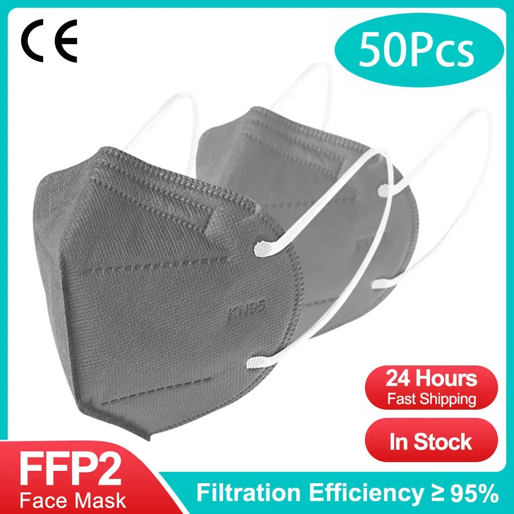 KN95 Face Masks Colors Security Protection Mask 5ply Mask PFF2 N95 Masciarelli FPP2 Homologada