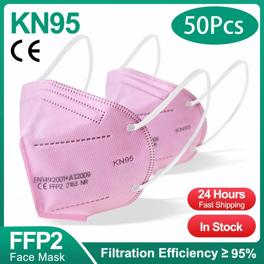 KN95 Face Masks Colors Security Protection Mask 5ply Mask PFF2 N95 Masciarelli FPP2 Homologada