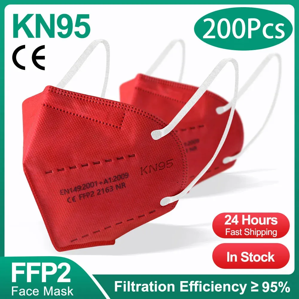 KN95 Face Masks Colors Security Protection Mask 5ply Mask PFF2 N95 Masciarelli FPP2 Homologada