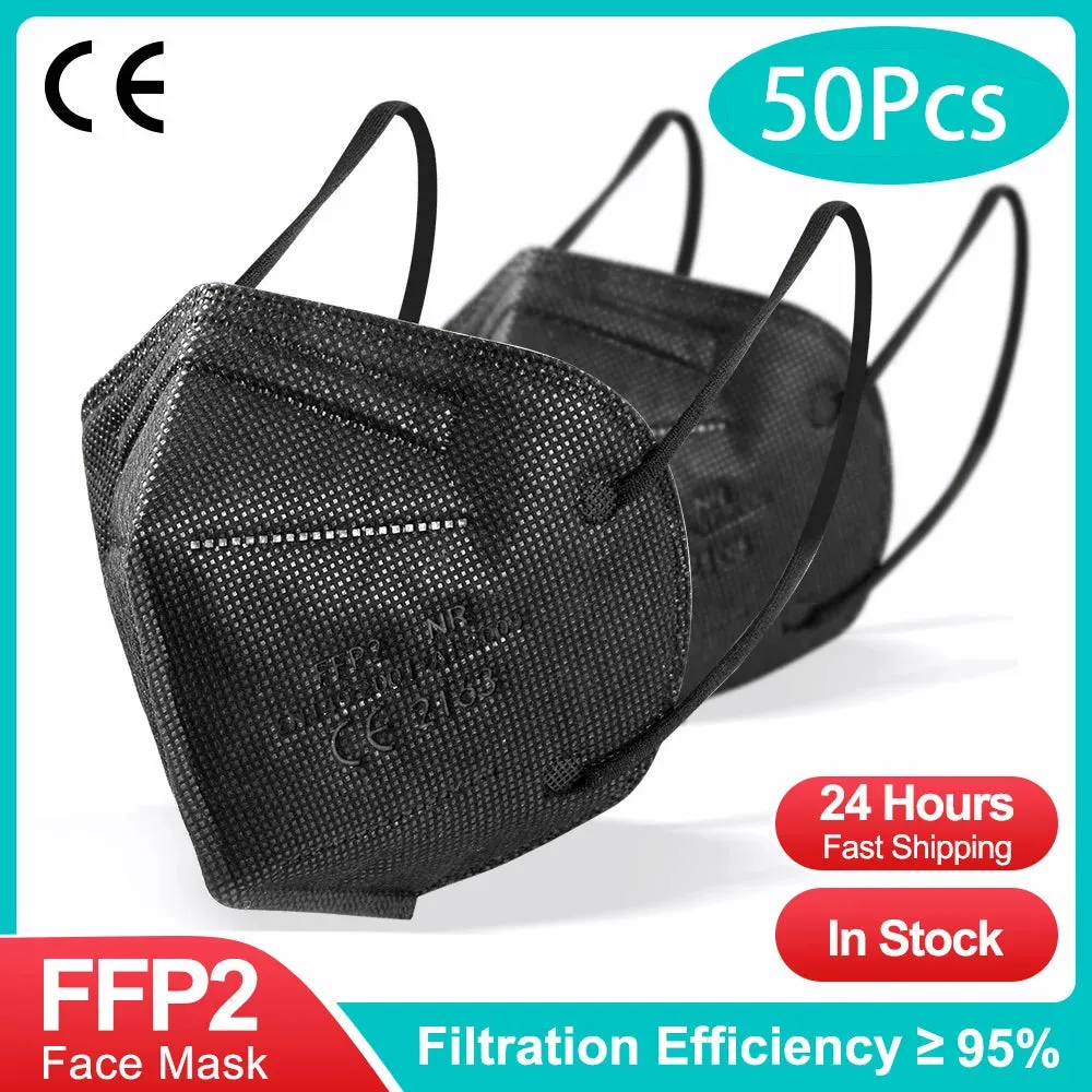 KN95 Face Masks Colors Security Protection Mask 5ply Mask PFF2 N95 Masciarelli FPP2 Homologada