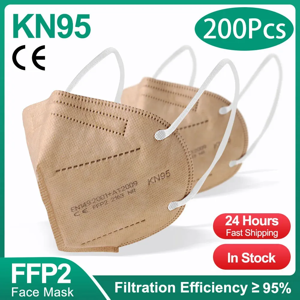 KN95 Face Masks Colors Security Protection Mask 5ply Mask PFF2 N95 Masciarelli FPP2 Homologada