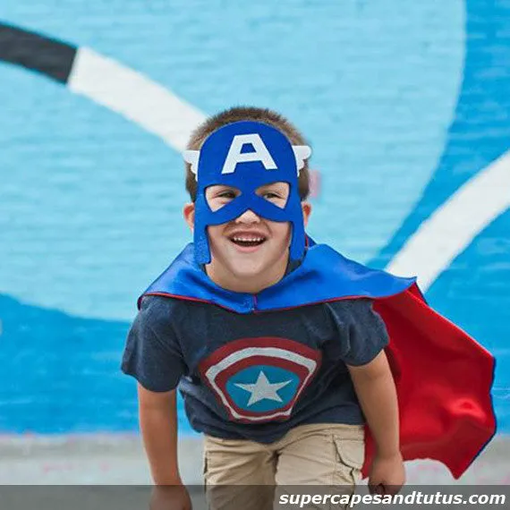 Super Shield Superhero Cape and Mask - Superhero Cape and Mask Costume - Superhero Birthday Party Favors