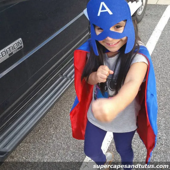 Super Shield Superhero Cape and Mask - Superhero Cape and Mask Costume - Superhero Birthday Party Favors